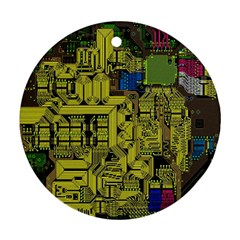 Technology Circuit Board Round Ornament (two Sides) by BangZart