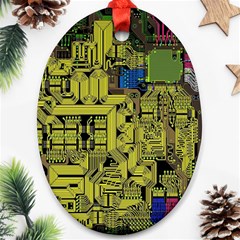 Technology Circuit Board Oval Ornament (two Sides) by BangZart