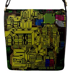 Technology Circuit Board Flap Messenger Bag (s) by BangZart