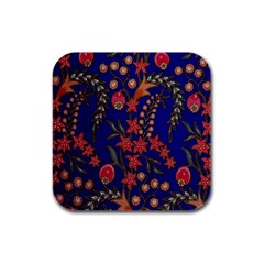 Texture Batik Fabric Rubber Square Coaster (4 Pack)  by BangZart