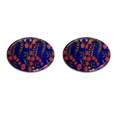 Texture Batik Fabric Cufflinks (oval) by BangZart