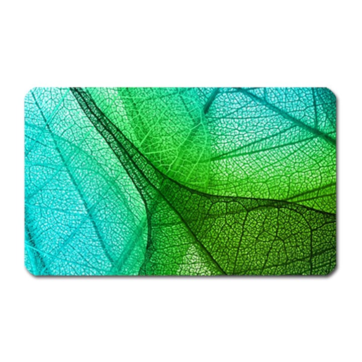 Sunlight Filtering Through Transparent Leaves Green Blue Magnet (Rectangular)