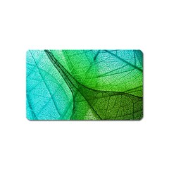 Sunlight Filtering Through Transparent Leaves Green Blue Magnet (name Card) by BangZart