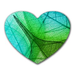 Sunlight Filtering Through Transparent Leaves Green Blue Heart Mousepads by BangZart