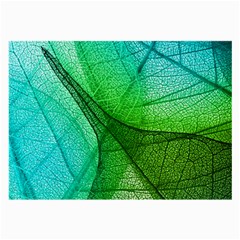 Sunlight Filtering Through Transparent Leaves Green Blue Large Glasses Cloth (2-side) by BangZart