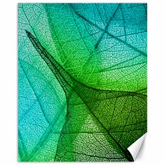 Sunlight Filtering Through Transparent Leaves Green Blue Canvas 11  X 14   by BangZart