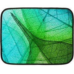 Sunlight Filtering Through Transparent Leaves Green Blue Fleece Blanket (mini) by BangZart