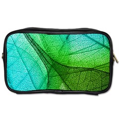 Sunlight Filtering Through Transparent Leaves Green Blue Toiletries Bags by BangZart