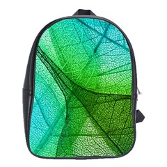 Sunlight Filtering Through Transparent Leaves Green Blue School Bags (xl)  by BangZart