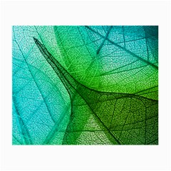 Sunlight Filtering Through Transparent Leaves Green Blue Small Glasses Cloth (2-side) by BangZart