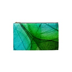 Sunlight Filtering Through Transparent Leaves Green Blue Cosmetic Bag (small)  by BangZart