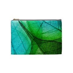 Sunlight Filtering Through Transparent Leaves Green Blue Cosmetic Bag (medium)  by BangZart