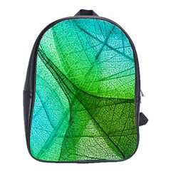 Sunlight Filtering Through Transparent Leaves Green Blue School Bags(large)  by BangZart