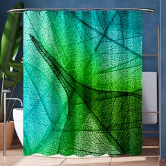 Sunlight Filtering Through Transparent Leaves Green Blue Shower Curtain 60  X 72  (medium)  by BangZart