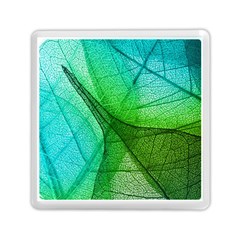 Sunlight Filtering Through Transparent Leaves Green Blue Memory Card Reader (square)  by BangZart