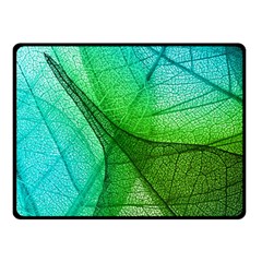 Sunlight Filtering Through Transparent Leaves Green Blue Double Sided Fleece Blanket (small)  by BangZart