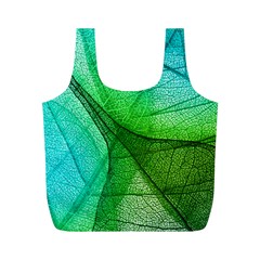 Sunlight Filtering Through Transparent Leaves Green Blue Full Print Recycle Bags (m)  by BangZart