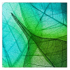 Sunlight Filtering Through Transparent Leaves Green Blue Large Satin Scarf (square) by BangZart