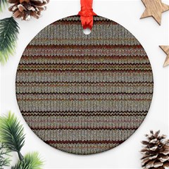 Stripy Knitted Wool Fabric Texture Ornament (round) by BangZart