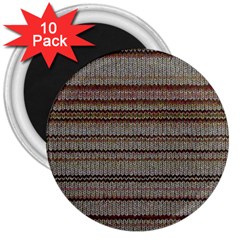 Stripy Knitted Wool Fabric Texture 3  Magnets (10 Pack)  by BangZart