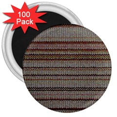 Stripy Knitted Wool Fabric Texture 3  Magnets (100 Pack) by BangZart