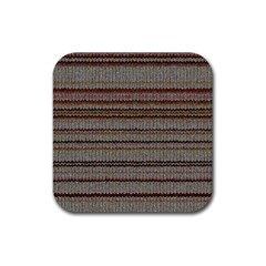 Stripy Knitted Wool Fabric Texture Rubber Coaster (square)  by BangZart