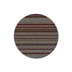 Stripy Knitted Wool Fabric Texture Rubber Coaster (round)  by BangZart