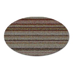 Stripy Knitted Wool Fabric Texture Oval Magnet by BangZart