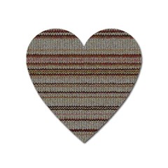 Stripy Knitted Wool Fabric Texture Heart Magnet by BangZart