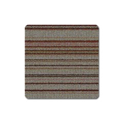 Stripy Knitted Wool Fabric Texture Square Magnet by BangZart