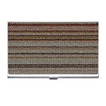 Stripy Knitted Wool Fabric Texture Business Card Holders Front