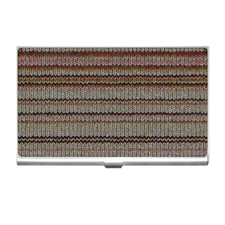 Stripy Knitted Wool Fabric Texture Business Card Holders