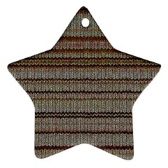 Stripy Knitted Wool Fabric Texture Star Ornament (two Sides) by BangZart