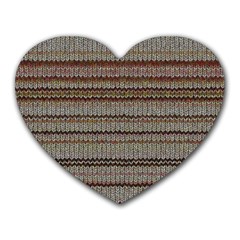 Stripy Knitted Wool Fabric Texture Heart Mousepads by BangZart