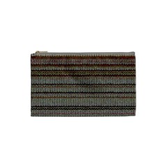 Stripy Knitted Wool Fabric Texture Cosmetic Bag (small)  by BangZart