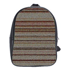 Stripy Knitted Wool Fabric Texture School Bags(large)  by BangZart