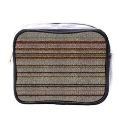 Stripy Knitted Wool Fabric Texture Mini Toiletries Bags by BangZart