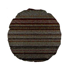 Stripy Knitted Wool Fabric Texture Standard 15  Premium Round Cushions