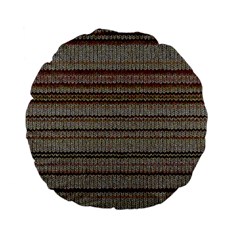 Stripy Knitted Wool Fabric Texture Standard 15  Premium Flano Round Cushions by BangZart