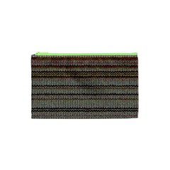 Stripy Knitted Wool Fabric Texture Cosmetic Bag (xs) by BangZart