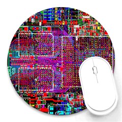 Technology Circuit Board Layout Pattern Round Mousepads by BangZart