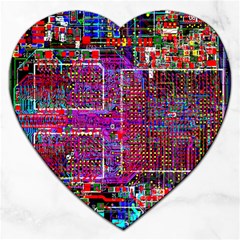 Technology Circuit Board Layout Pattern Jigsaw Puzzle (heart)