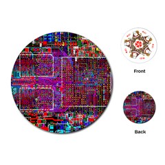 Technology Circuit Board Layout Pattern Playing Cards (round)  by BangZart