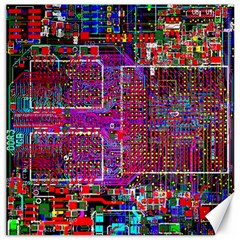 Technology Circuit Board Layout Pattern Canvas 12  X 12   by BangZart