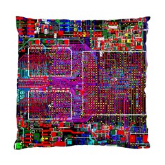 Technology Circuit Board Layout Pattern Standard Cushion Case (one Side) by BangZart