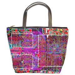 Technology Circuit Board Layout Pattern Bucket Bags by BangZart