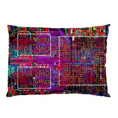 Technology Circuit Board Layout Pattern Pillow Case by BangZart