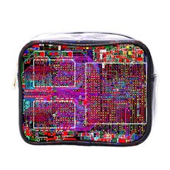 Technology Circuit Board Layout Pattern Mini Toiletries Bags by BangZart