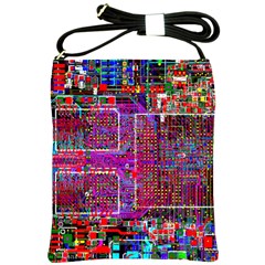 Technology Circuit Board Layout Pattern Shoulder Sling Bags by BangZart