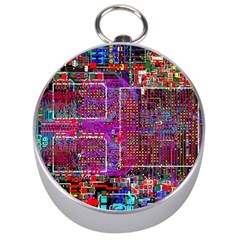 Technology Circuit Board Layout Pattern Silver Compasses by BangZart